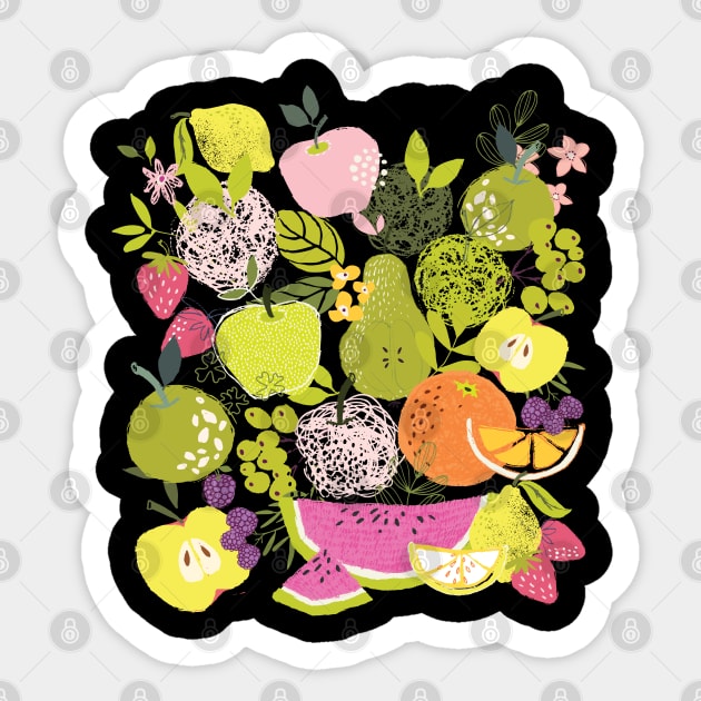 Collage of mixed fruit, fruit salad Sticker by Country Gal